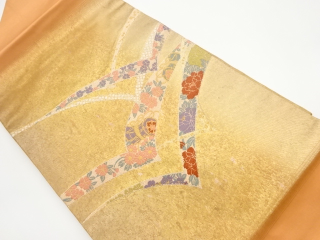 JAPANESE NAGOYA OBI / WOVEN FLOWERS